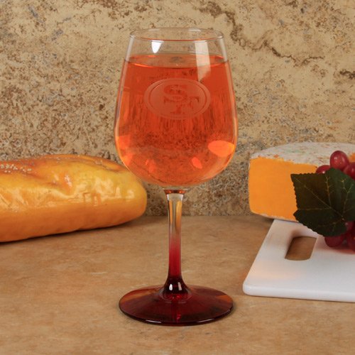 San Francisco 49ers 12oz. Satin Etched Wine Glass