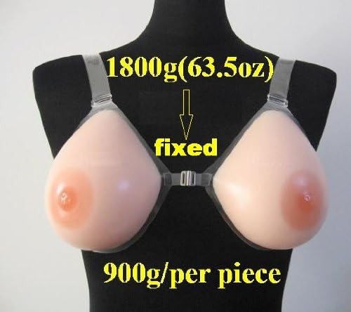 Strap on Silicone Breast Form Cross Dresser Mastectomy Cosplay W/clear Holster Size11/ 1800g/pair. Medium-large