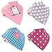Zippy Fun Baby and Toddler Bandana Bib - Absorbent 100% Cotton Front Drool Bibs with Adjustable Snaps (4 Pack Gift Set) Girls Cat and Bird
