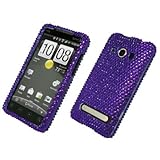 Purple Bling Diamond Design Snap-On Cover Case for Sprint HTC EVO 4G