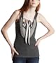 FLEURISH Junior's Necklace Tank,Dark Grey,Medium
