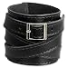 SilberDream Bracelet de Cuir fixation en acier inoxydable Couleur noir Taille depuis 17cm Bracelet p