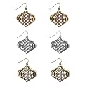 Filigree Drop Earring Set - 3 Piece