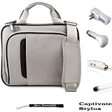 Smart Travel Carrying Case with Optional Adjustable Shoulder Strap // Airport Check-Point-Friendly // For The New Apple iPad 3 ( 3rd Generation 16GB 32GB 64GB Compatible with All Versions) + Includes a WHITE Travel USB Car Charger Kit + Includes a WHITE Travel USB Home Charger + Includes a Professor Pen 3 in 1 Red Laser Pointer / LED White Light / Stylus / White Pen + Includes an eBigValue TM Dete