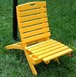 Orange Ice Cypress Wood Folding Outdoor Chair with Beverage Cup Holder