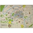 Paris Modern Economic Map Cavallini Gift Wrap or Decoupage Paper