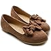 Ollio Women's Ballet shoe Faux Suede Ribbon Multi Color Flat