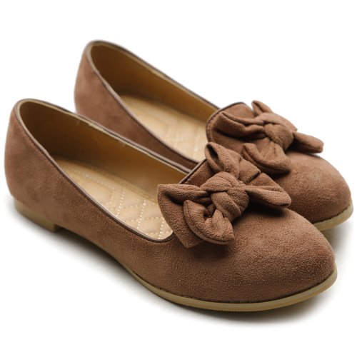 Ollio Women's Ballet shoe Faux Suede Ribbon Multi Color Flat