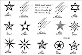 2012 latest new design new release temporary tattoo waterproof men and women of the black-and-white star shape Totem Tattoo stickers