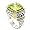 2-tone Designer-Inspired Ring w/Peridot & White CZs, 6