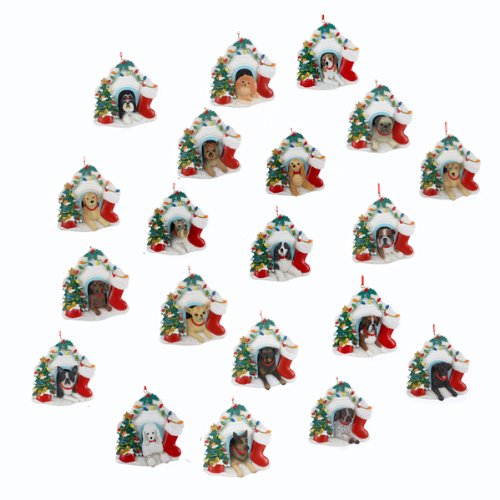 Club Pack of 72 Dog In Decorated House Christmas Ornaments for Personalization
