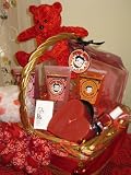 Betty Boop Basket with Red Teddy Bear with Sparkle Heart on Chest