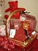 Betty Boop Basket with Red Teddy Bear with Sparkle Heart on Chest