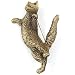 Jewelry : Dancing Cat Brass Pin