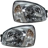 03-06 Hyundai Santa Fe Headlights Headlamps Head Lights Lamps Pair Set by Aftermarket