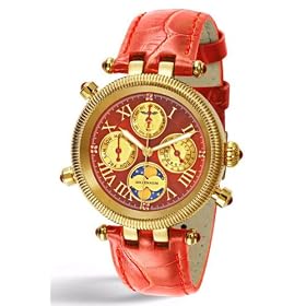 Perigaum Lady Gold And Red Millennium Watch w Rubies by Perigaum