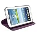 LK Luxury 360 Rotating PU Leather Case Cover For Samsung Galaxy Tab 3 Lite 7.0 T110 / T111 & Free Screen Protector + Stylus Pen (Purple)