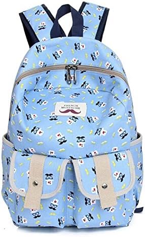 Women's Bagpack Denim Backpack Beard Leisure Sports Shoulders Bag (Skyblue)