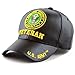 The Hat Depot Official Licensed 3D Embroidered Soft Faux Leather Veteran Military Cap (U.S.Army-Black)