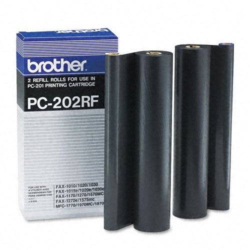 Brother Products - Brother - PC202RF Thermal Transfer Refill Roll, Black, 2/Pack - Sold As 1 Pack - Thermal transfer refill rolls for Brother plain paper fax machine, 2/pack.