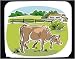 Mouse Pad with cow, grass, grazing, livestock, fence, farm