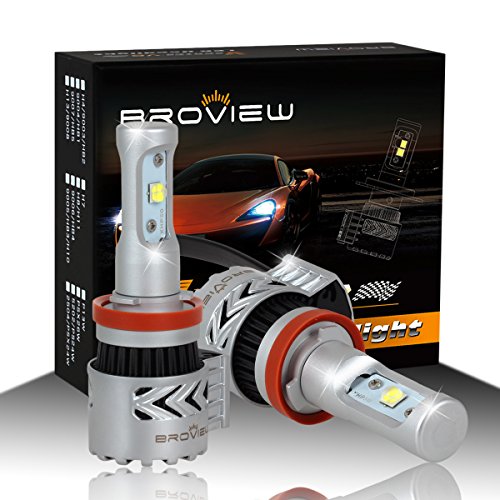 BROVIEW V8 LED Headlight Bulbs w/ Clear ArcBeam Kit 72W 12,000LM 6500K