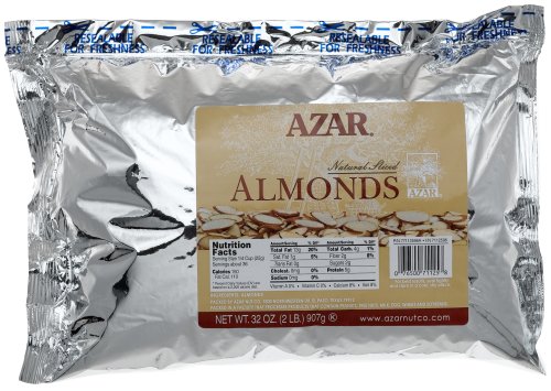 Azar Nut Company Almonds Natural, Sliced, 32-Ounce Resealable Bag by Azar Nut Company