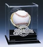 MILWAUKEE BREWERS OFFICIAL AUTOGRAPH BASEBALL DISPLAY CASE