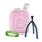 Kodak PlaySport HD Waterproof Pocket Video Camera, Mini Camcorder Accessories Kit: Nylon Pink Protective Hard Kodak Camera Case + BLUE Kodak Camera Tripod with Flexible Grip Legs + Live * Laugh * Love VG Wrist Band!!!