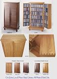 Leslie Dame Wood Mission Style Audio Video Storage Cabinet with louvered doors - Merlot CD-612VM