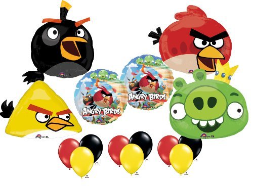 Angry Birds Ultimate Balloon Birthday Party Supply Kit 4 Bird Pig Set Mylar *15*