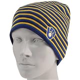 Milwaukee Brewers Hats : Nike Milwaukee Brewers Ladies Tri-Color Cooperstown Knit Beanie