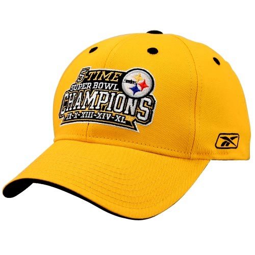 Buy Reebok Pittsburgh Steelers Gold 5-Time Champions Hat by Reebok
