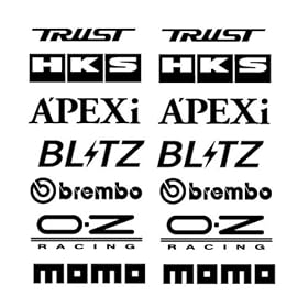 (Design D) Car Door Pillar Stack Decal Stickers (BLACK)