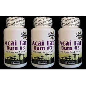 ACAI Fat Burn #3 all Natural Diet Pill with Green Tea, Grapefruit, Apple Cider, and more for Weight Loss