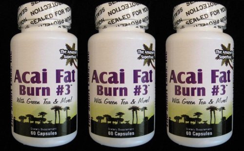 ACAI Fat Burn #3 all Natural Diet Pill with Green Tea, Grapefruit, Apple Cider, and more for Weight Loss