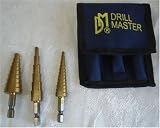 Titanium M2 3 PC HSS 3/16 3/4 Step Drill Bit Unibit Set