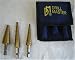 Titanium M2 3 PC HSS 3/16 3/4 Step Drill Bit Unibit Set