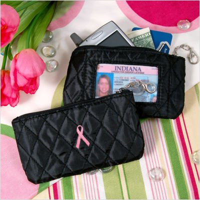 Cathy's Concepts Breast Cancer Quilted Coin Purse with ID Holder