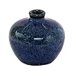Handmade Terracotta Vase with Blue Speckled Glaze - Decanter Style