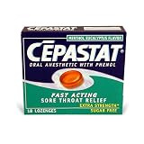 Cepastat Extra Strength Lozenges, Sugar Free, 18-Count Packages (Pack of 6)