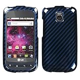 Racing Fiber/ Blue 2D Silver Hard Protector Case Cover For LG Phoenix P505