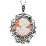Sterling Silver Queen Cameo 18 Inch Necklace