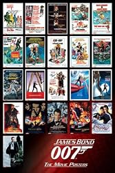 James Bond Poster All the Movies on One Poster Full Size Print