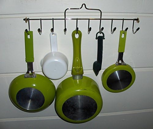 Metal Kitchen POT PAN Rack Wall Mount Hooks Holder Utensils