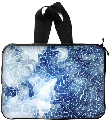 Special Design Beautiful Mosaic in Blue Design Laptop Sleeve 13"(Twin Sides)Envelope Case Cover Sleeve Carrying Protector Case Bag with Card Slot