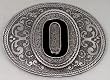 MONOGRAM LETTER "O" ENAMEL BELT BUCKLE