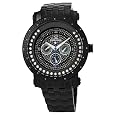 Just Bling Men`s JB-6211-E "Inferno" Black Ion  Multi-Function Diamond Watch