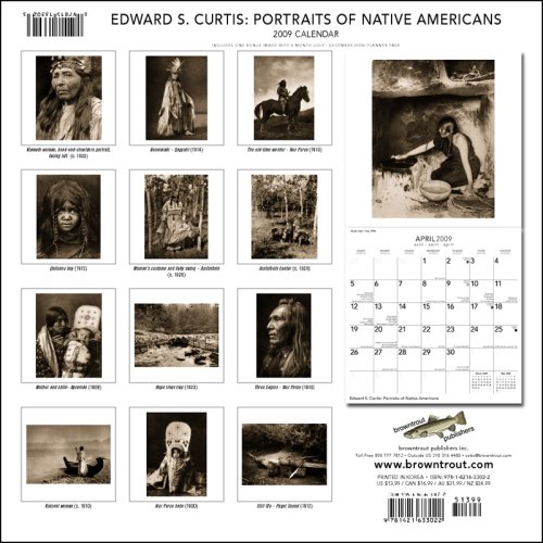 Curtis, Edward S.: Portraits of Native Americans 2009 Square Wall Calendar under Multicultural in The Books Store