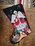 Gorgeous Handmade Christmas Wool Needlepoint Stocking J